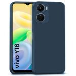 Vivo Y56 5G | Y16 Ultra Slim Soft Rubberised Back Cover for Phone | Matte Silicone Flexible Camera Protection Back Case - Blue