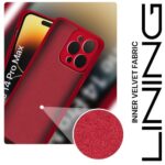 kelpuj Back Cover for Apple iPhone 14 Pro Max | Ultra Slim Soft Rubberised Case | Inner Velvet Fabric Lining | Matte Silicone Flexible Mobile Case | Camera Protection - Crimson Red - Image 5