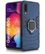 kelpuj Shock Proof Back Case Mobile Cover for Samsung Galaxy A50 | A50s | A30s | Back Cover Case (Tough Armor | Hybrid PC + TPU | Ring Holder & in-Built Kickstand | Blue)
