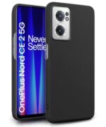 Slim Frameless Back Cover for 1+ OnePlus Nord CE 2 5G | Ultra Thin Lightweight Design & Camera Protection | Soft Matte Silicone Flexible Mobile Case (Black)