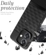 Back Cover for Oppo A3x 5G | A3x 4G | A3 5G with Hexa Cube Design | Ultra Slim Soft Rubberised Case | Inner Velvet Fabric | Matte Silicone Flexible Mobile Case | Camera Protection - Black - Image 7