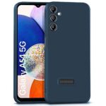 Slim Ultra Soft Rubberised Back Cover for Samsung Galaxy A54 5G | Inner Velvet Fabric Lining | Matte Silicone Flexible Camera Protection Back Case - Blue