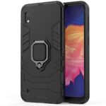 Shock Proof Back Case Mobile Cover for Samsung Galaxy A10 (Armor | Hybrid PC + TPU | Full Protection with Ring Holder Kickstand | Carbon Black)