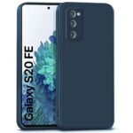 Back Cover for Samsung Galaxy S20 FE 5G | Ultra Slim Soft Rubberised Case | Inner Velvet Fabric Lining | Matte Silicone Flexible Mobile Case | Camera Protection - Blue