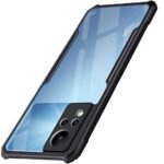 kelpuj Shock Proof Clear Protective Back Case for Infinix Note 12 4G - AirEDGE Technology | 360 Degree Camera Protection | Transparent Hybrid Back Case Mobile Cover - Black