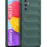 Ultimate Silicon Back Cover Case for Samsung Galaxy M13 4G | F13 | Military Grade Drop Protection Shockproof Bumper | Anti-Slip Grip | Scratch Proof Micro-Fibre Cloth Inside (Forest Green)