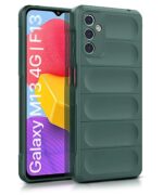 Ultimate Silicon Back Cover Case for Samsung Galaxy M13 4G | F13 | Military Grade Drop Protection Shockproof Bumper | Anti-Slip Grip | Scratch Proof Micro-Fibre Cloth Inside (Forest Green)