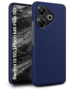 Slim Frameless Back Cover for Mi Redmi 13 5G | Poco M6 Plus 5G | Ultra Thin Lightweight Design & Camera Protection | Soft Matte Silicone Flexible Mobile Case (Blue)