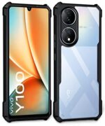 Shock Proof Clear Back Cover Case Mobile Cover for Vivo Y100 5G | Vivo T2 5G (Hard | Hybrid PC + TPU | Full Armour Device & Camera Protection | Black) - Image 3
