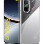 Transparent Back Cover Case for Poco F7 5G | Raised Bumps for Full Device & Camera Protection Shockproof TPU Silicone Back Case Mobile Cover Transparent