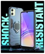 Shock Proof Back Case Mobile Cover for Samsung Galaxy F05 | Galaxy M05 | Galaxy A05 | Back Cover Case (Tough Armor | Hybrid PC + TPU | Ring Holder & in-Built Kickstand | Blue) - Image 7