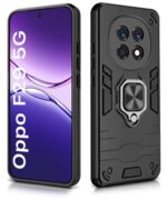kelpuj Shock Proof Back Case Mobile Cover for Oppo F29 5G | Back Cover Case (Hybrid PC + TPU | Ring Holder & in-Built Kickstand | Black) - Image 3