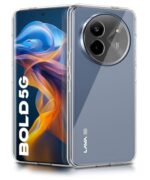 Transparent Back Cover Case for Lava Bold 5G | Raised Bumps for Full Device & Camera Protection Shockproof TPU Silicone Back Case Mobile Cover Transparent