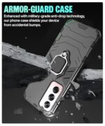 Shock Proof Back Case Mobile Cover for Oppo Reno 12 Pro 5G (Tough Armor | Hybrid PC + TPU | Full Protection with Ring Holder & in-Built Kickstand | Black) - Image 5