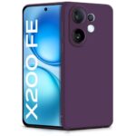 Back Cover for Vivo X200 FE 5G | Ultra Slim Soft Rubberised Case | Inner Velvet Fabric Lining | Matte Silicone Flexible Mobile Case | Camera Protection - Purple