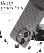 Back Cover for Oppo A3x 5G | A3x 4G | A3 5G with Hexa Cube Design | Ultra Slim Soft Rubberised Case | Inner Velvet Fabric | Matte Silicone Flexible Mobile Case | Camera Protection - Grey - Image 7