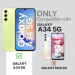 kelpuj TPU+PC Shock Proof Clear Protective Back Case for Samsung Galaxy A34 5G - Airedge Technology | 360 Degree Camera Protection | Transparent Hybrid Back Case Mobile Cover - Black - Image 3