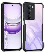 Shock Proof Clear Protective Back Case for Realme C75 5G | Realme C73 5G | Realme Narzo 80 Lite 5G | 360 Degree Camera Protection | Transparent Hybrid Back Case Mobile Cover - Black - Image 3