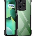 Shock Proof Clear Protective Back Case for Tecno Spark 10C - AirEDGE Technology | 360 Degree Camera Protection | Transparent Hybrid Back Case Mobile Cover - Black