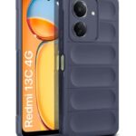 Ultimate Silicon Back Cover Case for Redmi 13C 4G | Poco C65 | Military Grade Drop Protection Shockproof Bumper | Anti-Slip Grip | Scratch Proof Micro-Fibre Cloth Inside (Deep Blue)