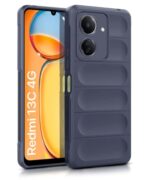 Ultimate Silicon Back Cover Case for Redmi 13C 4G | Poco C65 | Military Grade Drop Protection Shockproof Bumper | Anti-Slip Grip | Scratch Proof Micro-Fibre Cloth Inside (Deep Blue)