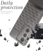 Back Cover for Realme 14x 5G | Realme Narzo 80x | P3x with Hexa Cube Design | Ultra Slim Soft Case | Velvet Fabric | Matte Silicone Flexible Mobile Case | Camera Protection - Grey - Image 5