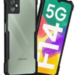 kelpuj Shock Proof Clear Protective Back Case for Samsung Galaxy F14 5G - AirEDGE Technology | 360 Degree Camera Protection | Transparent Hybrid Back Case Mobile Cover - Earthy Black