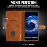 Shock Proof Flip Cover Back Case for Vivo V23E 5G | Magnetic Wallet Leather Case with Stand - Image 5