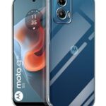 kelpuj Crystal Clear Transparent Back Case Cover for Motorola Moto G34 5G | Moto G45 5G | Full Device & Camera Protection Shockproof TPU Silicone Back Cover Case Transparent