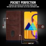 Shock Proof Flip Cover Back Case for Samsung Galaxy M30S | Magnetic Wallet Leather Case with Stand - Image 7