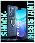 Shock Proof Back Case Mobile Cover for Vivo Y200e 5G | Vivo T3 5G | Back Cover Case (Tough Armor | Hybrid PC + TPU | Ring Holder & inBuilt Kickstand | Blue) - Image 7