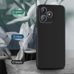 kelpuj Back Cover for Realme Narzo N53 | Realme C53 | Realme C51 | Ultra Slim Soft Rubberised Case | Inner Velvet Fabric Lining | Matte Silicone Flexible Mobile Case | Camera Protection - Black - Image 5