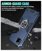 Realme C11 2021 | C20 Tough Armor Bumper Back Case Cover | Ring Holder & Kickstand in-Built | Excellent 360 Degree Protection (Carbon Blue) - Image 7