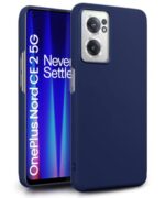 kelpuj Slim Frameless Back Cover for 1+ OnePlus Nord CE 2 5G | Ultra Thin Lightweight Design & Camera Protection | Soft Matte Silicone Flexible Mobile Case (Blue)