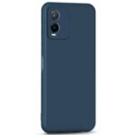 Ultra Slim Soft Rubberised Back Cover Case for Vivo T1X | Inner Velvet Fabric Lining | Matte Silicone Flexible Camera Protection Back Cover - Blue - Image 3