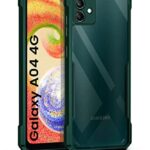 kelpuj Shock Proof Clear Protective Back Case for Samsung Galaxy A04 4G - AirEDGE Technology | 360 Degree Camera Protection | Transparent Hybrid Back Case Mobile Cover - Green