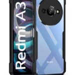 Shock Proof Clear Back Case Mobile Cover for Mi Redmi A3 | Redmi A3X | Poco C61 (Hard | Hybrid PC + TPU | Full Armour Device & Camera Protection | Black)