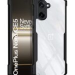 Shock Proof Clear Protective Back Case for 1+ OnePlus Nord CE 5 5G - AirEDGE Technology | 360 Degree Camera Protection | Transparent Hybrid Back Case Mobile Cover - Black