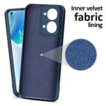 kelpuj Slim Ultra Soft Rubberised Back Cover for 1+ OnePlus Nord 2T 5G | Inner Velvet Fabric Lining | Matte Silicone Flexible Camera Protection Back Case  Blue - Image 3