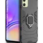 Shock Proof Back Case Mobile Cover for Samsung Galaxy F05 | Galaxy M05 | Galaxy A05 | Back Cover Case (Tough Armor | Hybrid PC + TPU | Ring Holder & in-Built Kickstand | Black)