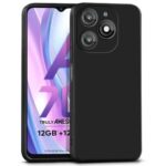 Back Cover for Itel A70 | Ultra Slim Soft Rubberised Case | Inner Velvet Fabric Lining | Matte Silicone Flexible Mobile Case | Camera Protection - Black