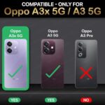 Shock Proof Clear Protective Hybrid Back Case for Oppo A3x 5G | A3x 4G AirEDGE Technology | 360 Degree Camera Protection | Transparent - Black- Polycarbonate;Thermoplastic Polyurethane - Image 3