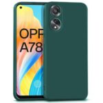 Back Cover for Oppo A78 4G | Ultra Slim Soft Rubberised Case | Inner Velvet Fabric Lining | Matte Silicone Flexible Mobile Case | Camera Protection - Green