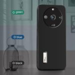 Soft Silicone Back Case Cover for Realme Narzo 60 PRO | 11 PRO | 11 PRO Plus 5G | Inner Velvet Fabric Lining | Matte Silicone Flexible Camera Protection Back Cover - Black - Image 5