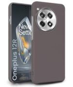 Slim Frameless Back Cover for 1+ OnePlus 12R 5G | Ultra Thin Lightweight Design & Camera Protection | Soft Matte Silicone Flexible Mobile Case (Grey)