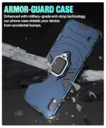 Shock Proof Back Case Mobile Cover for Samsung Galaxy A10 (Armor | Hybrid PC + TPU | Full Protection with Ring Holder Kickstand | Carbon Blue) - Image 7