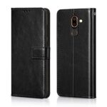 Shock Proof Flip Cover Back Case for Nokia 7 Plus | Magnetic Wallet Leather Case with Stand