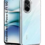 Transparent Back Cover Case for Redmi A5 | Poco C71 | Raised Bumps for Full Device & Camera Protection Shockproof TPU Silicone Back Case Mobile Cover Transparent