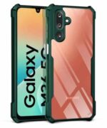 Shock Proof Clear Protective Back Case for Samsung Galaxy M36 5G | Samsung Galaxy F36 5G | 360 Degree Camera Protection | Transparent Hybrid Back Case Mobile Cover - Green