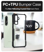 Shock Proof Clear Protective Back Case for Samsung Galaxy M56 5G | Galaxy F56 5G AirEDGE Technology | 360 Degree Camera Protection | Transparent Hybrid Mobile Cover Black - Image 7